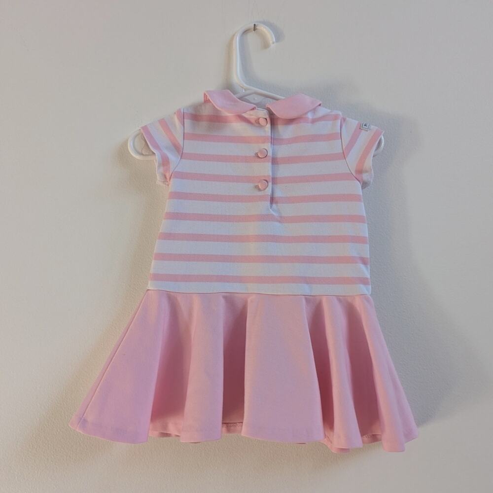 Ralph Lauren Dress Baby Girls Sz 6m Pink Preppy Stripe - Picture 3 of 5